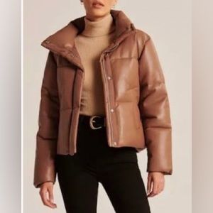 A&F Vegan Leather Mini Puffer